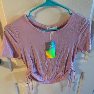 Romwe Purple side cinch top